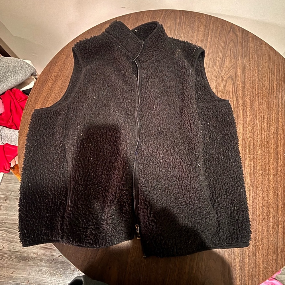 Joan Rivers Black Sherpa Fleece Vest